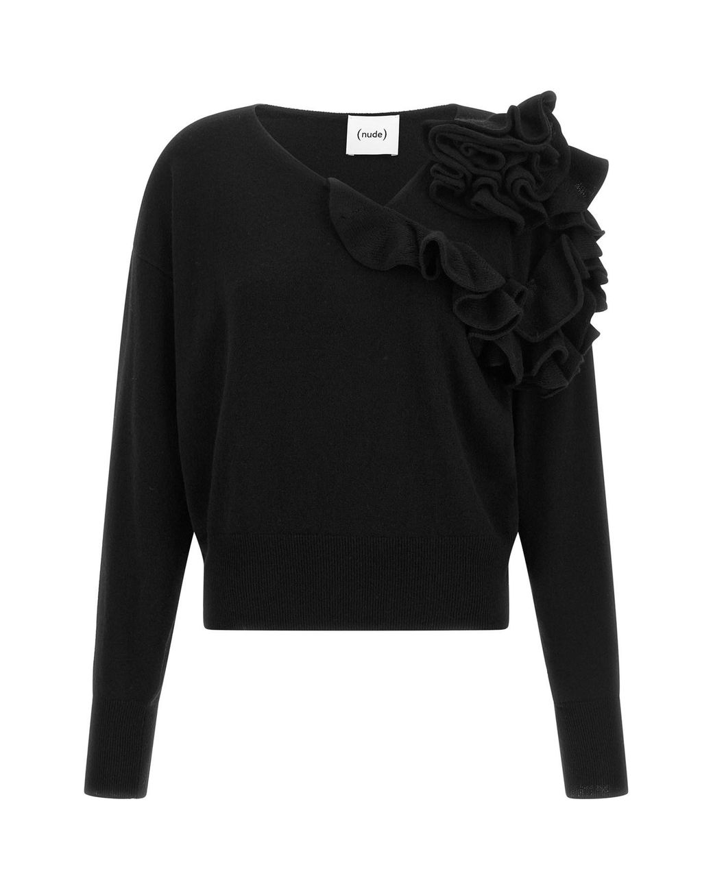 Nude Black Ruffled Sweater
