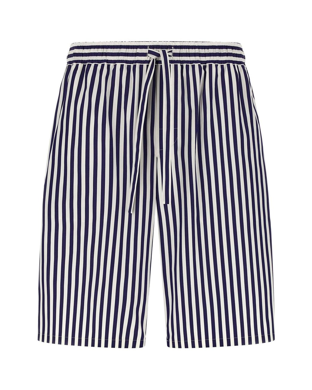 Dolce & Gabbana Blue Striped Bermuda Shorts for men