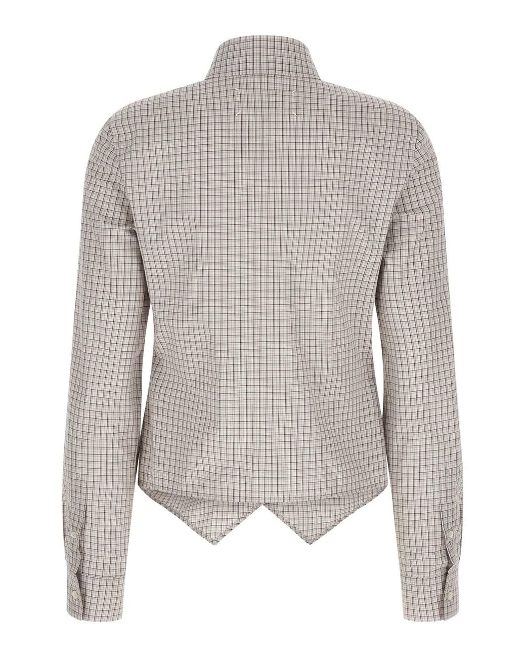 Maison Margiela Gray Cotton Shirt With Pointed Hem