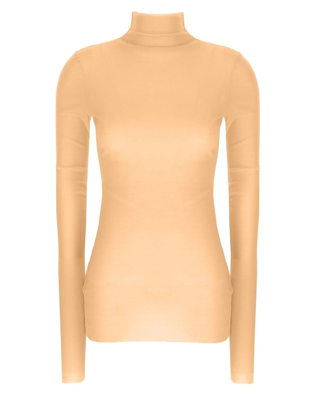 Jil Sander White Silk Turtleneck Top