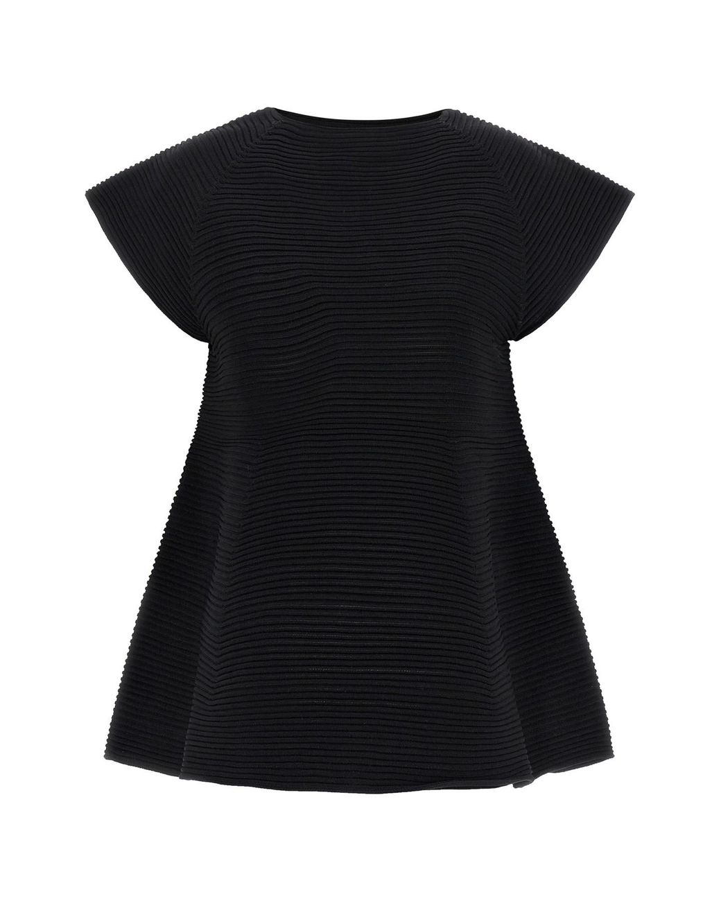 Issey Miyake Black 'corrugated Knit' Dress