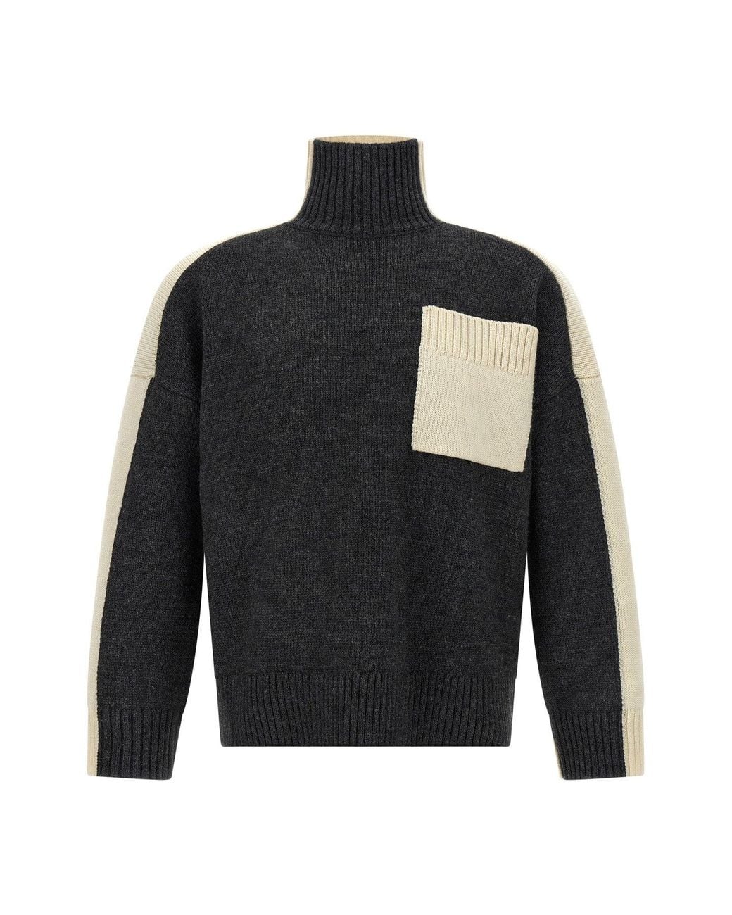 J.W. Anderson Black J. W.Anderson 'Two Tone Patch Pocket' Sweater for men