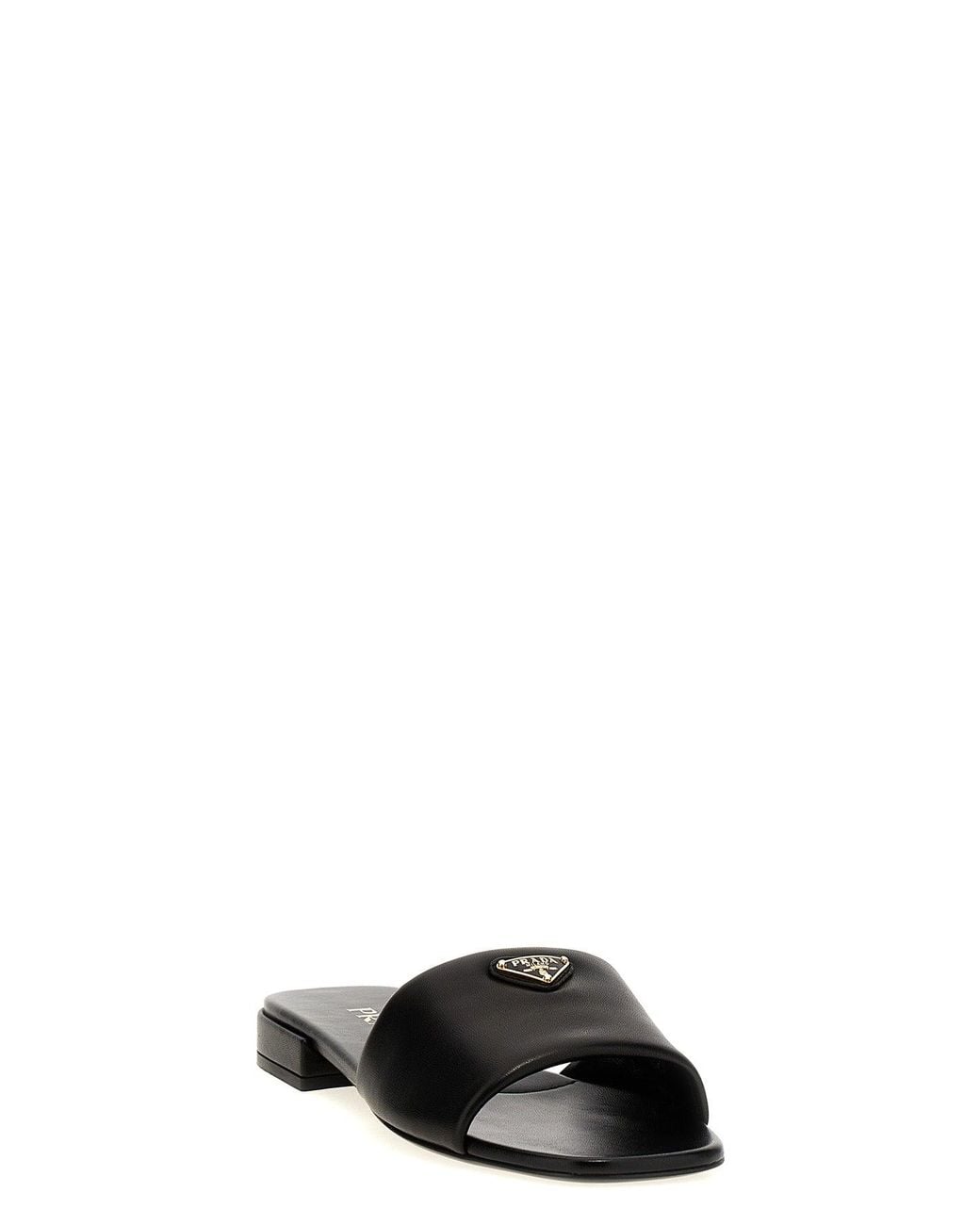 Prada Black 'Logo' Sandalen