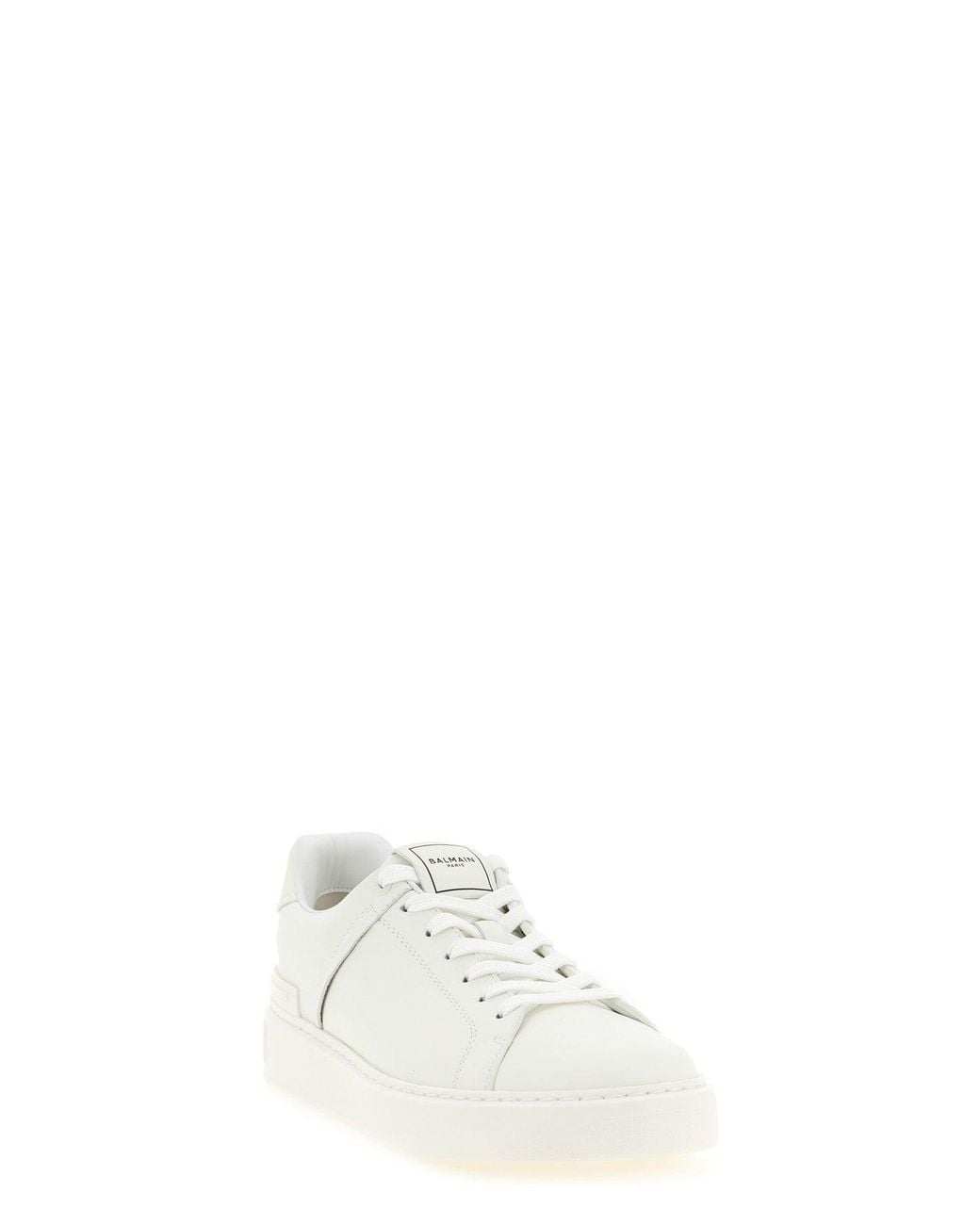 Balmain White B-Court Sneakers With Structured Sole for men
