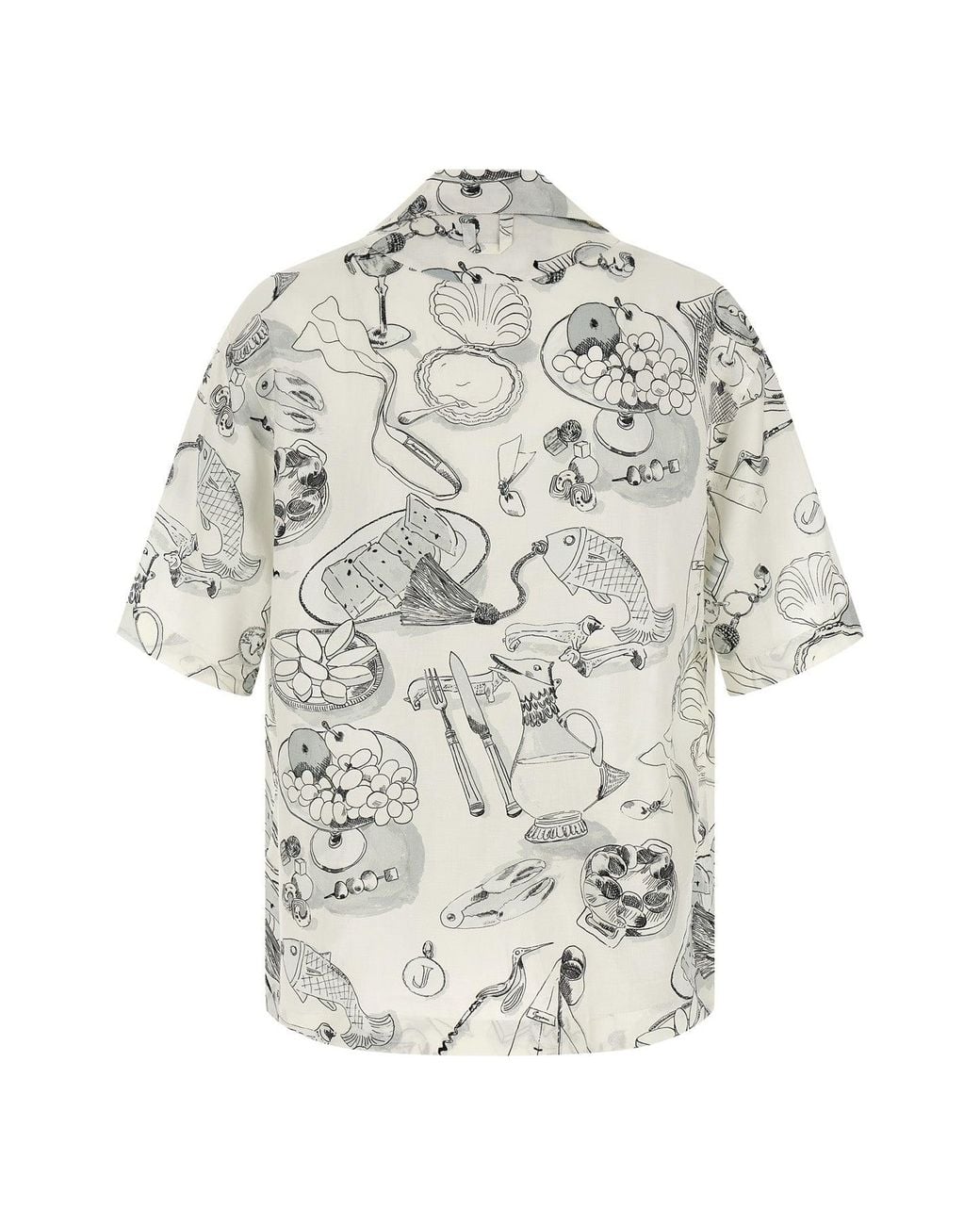 Jacquemus White La Chemise Cocktail Shirt With Graphic Print for men
