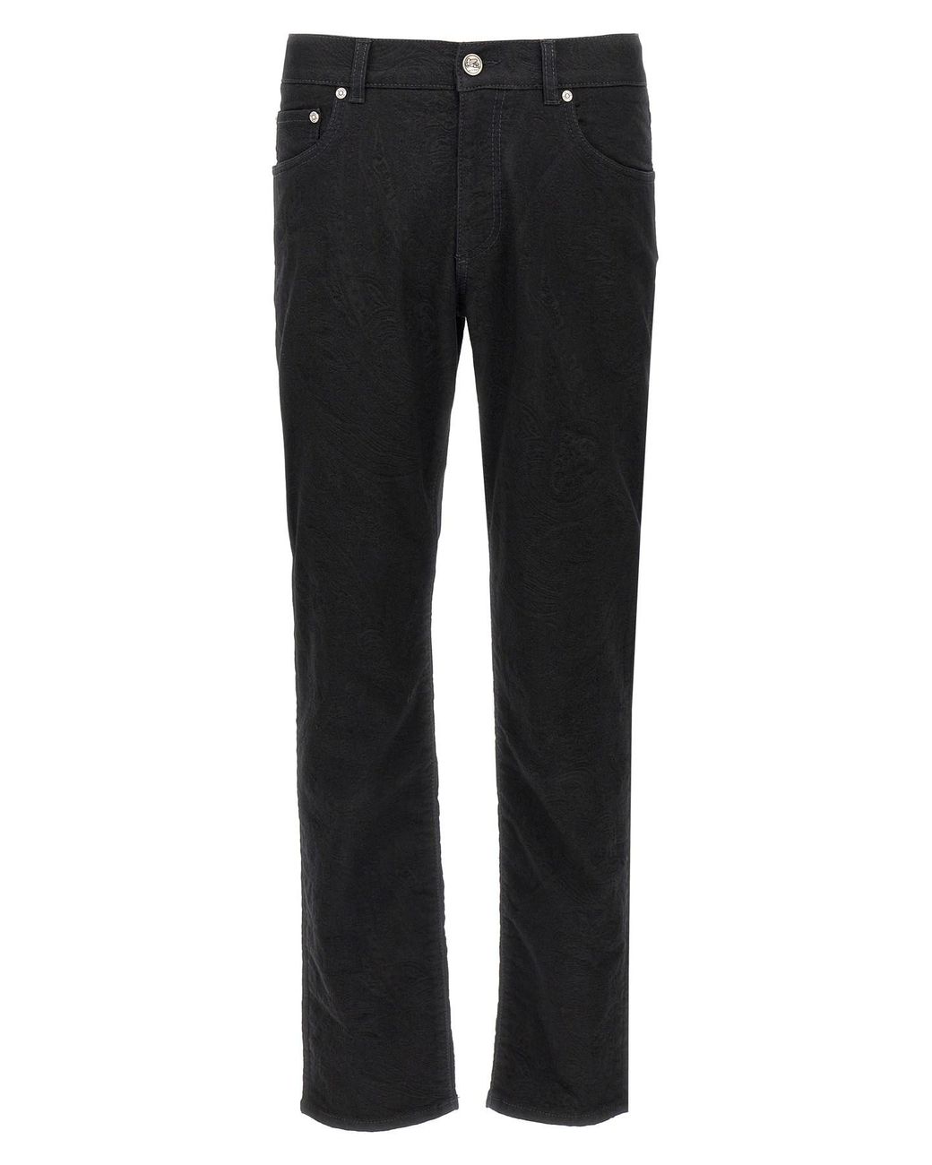 Etro Black Jacquard Jeans for men