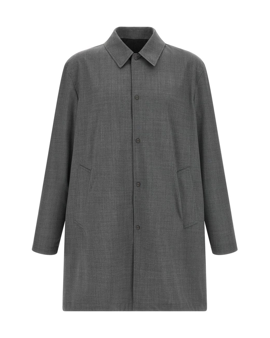 Herno Gray Reversible Jacket With Logo Buttons for men