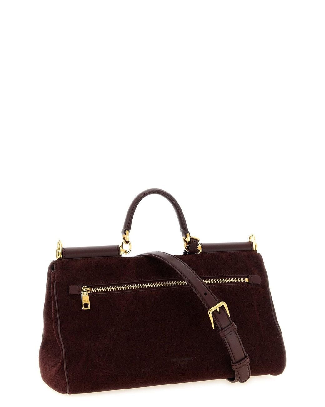 Dolce & Gabbana Red My Sicily Medium Suede Top Handle Bag