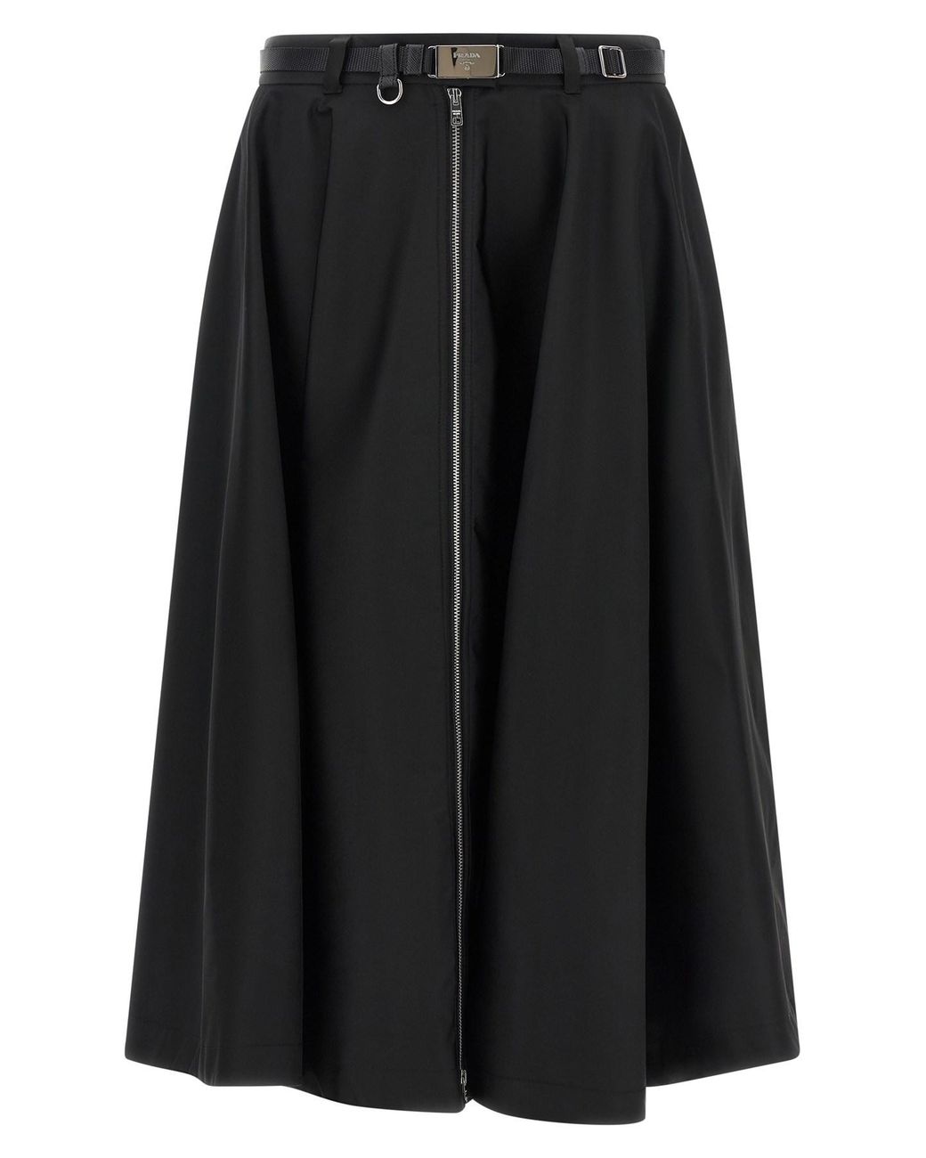 Prada Black Re-nylon Flared Skirt