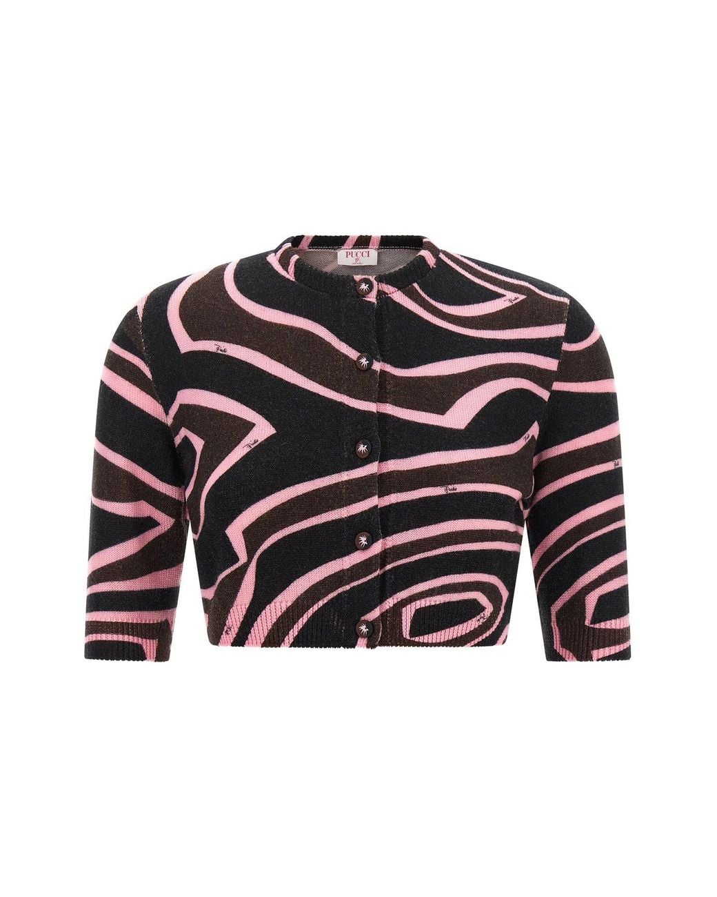 Emilio Pucci Black Labirinto Cropped Cardigan