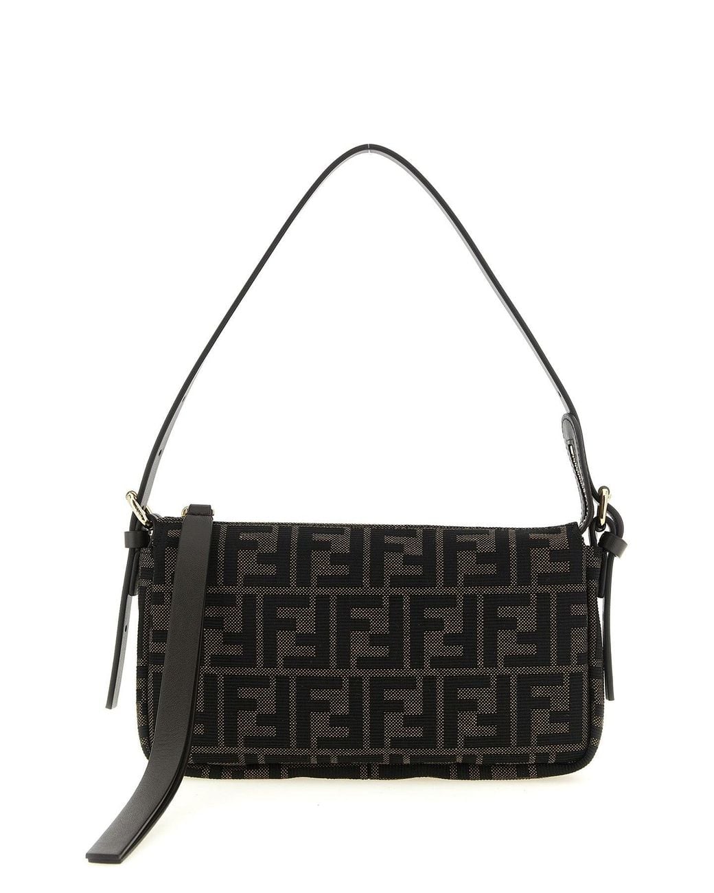 Fendi Black Small 'Zip Top' Shoulder Bag