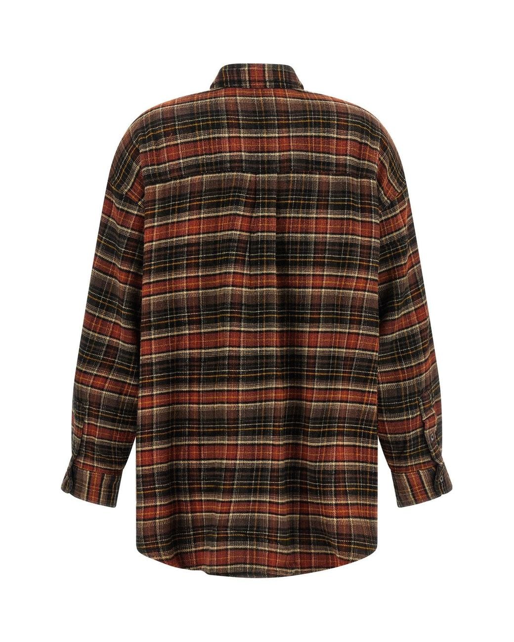 R13 Brown Boyfriend Shirt + Flap Pocket Detail