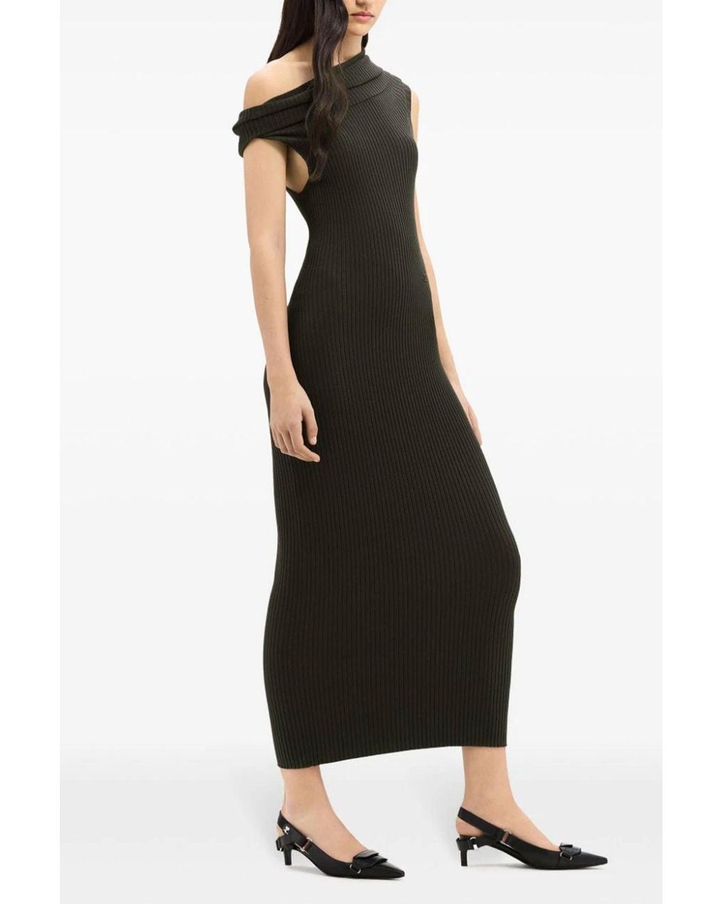 Courreges Black 'Twist Rib Knit' Dress
