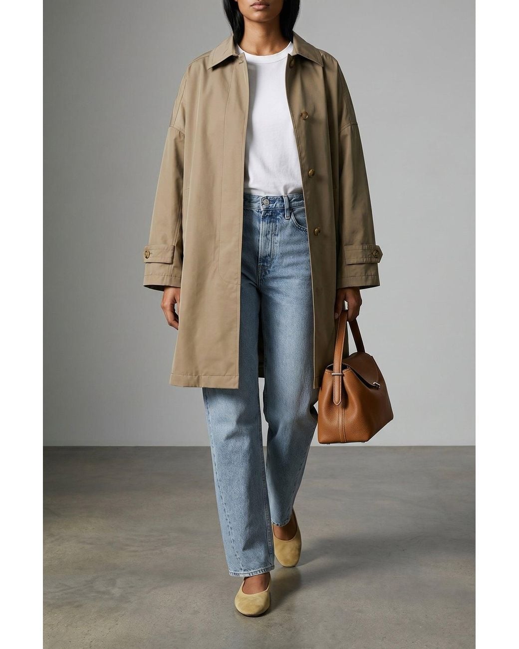 Totême Brown Top Handle Bag With-Tone T-Lock