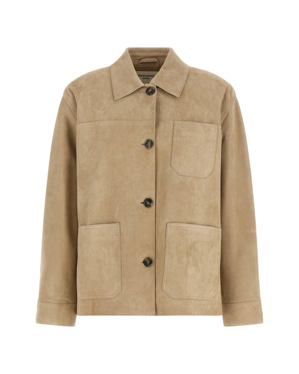 Weekend by Maxmara Natural Ghiera Suede Shacket