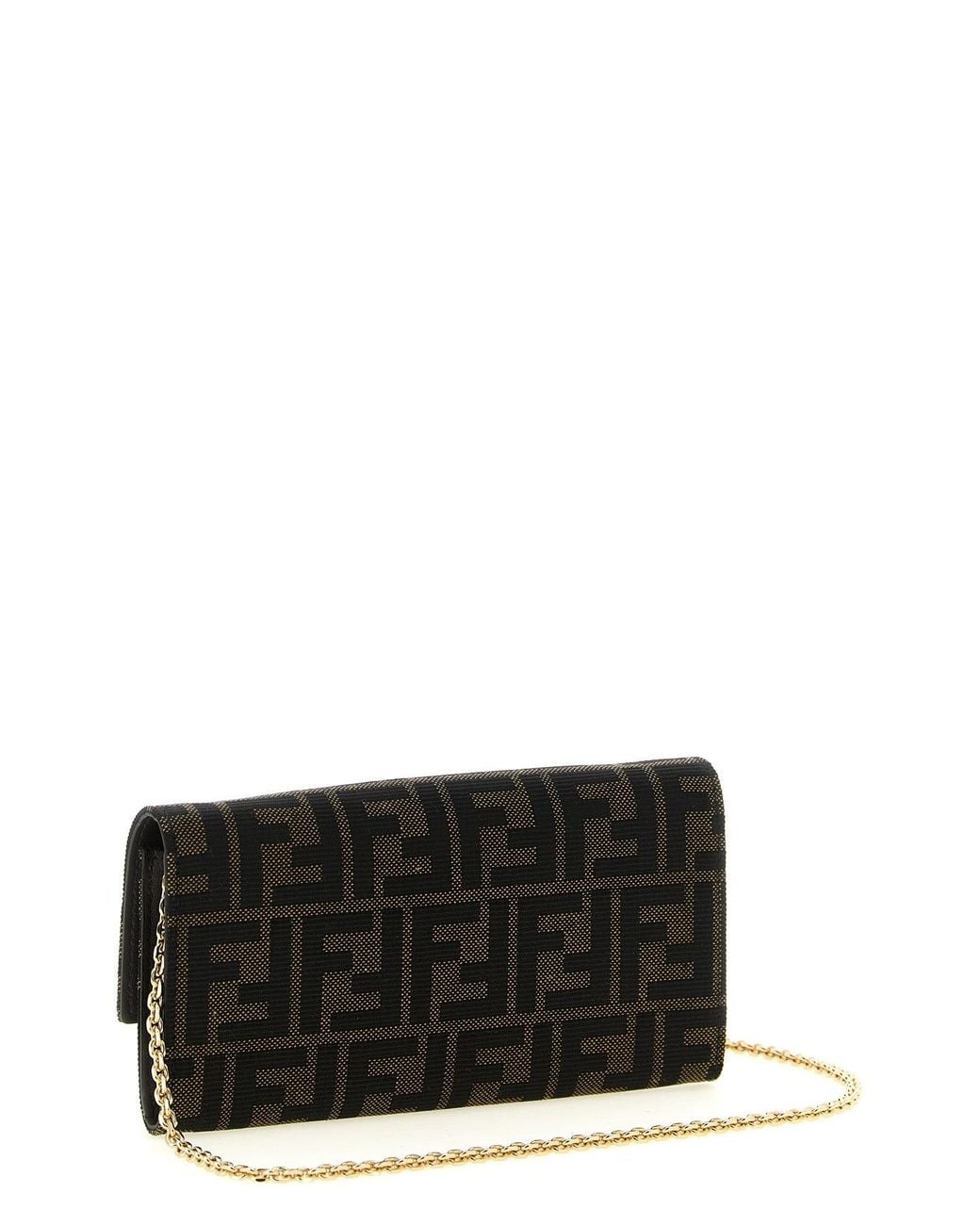Fendi Black Wallet On Chain 'Continental Tube'