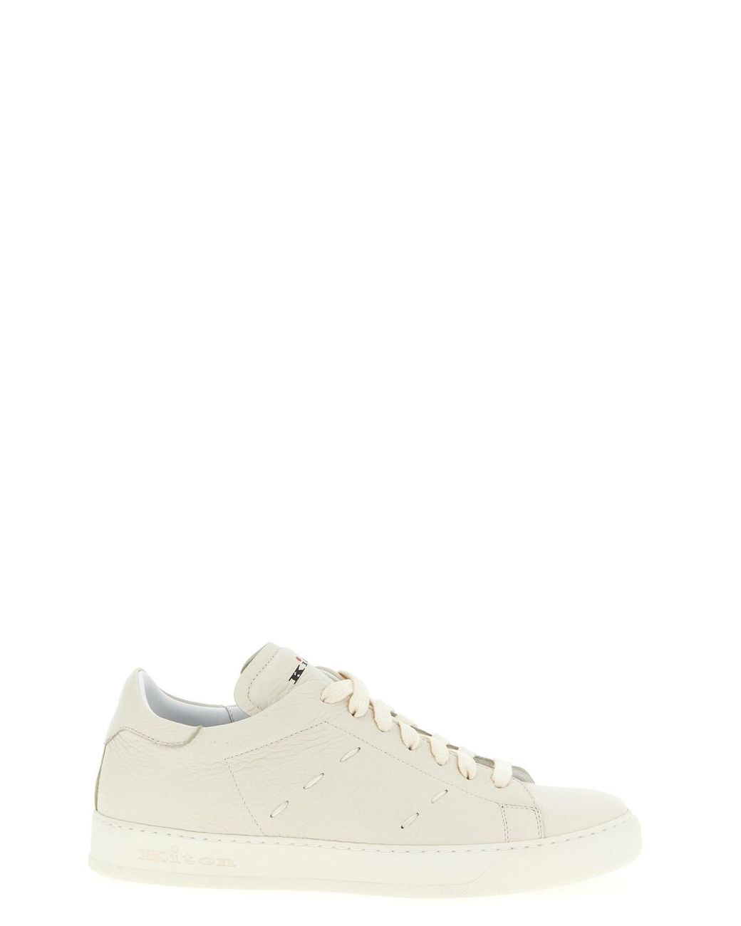 Kiton White Leather Sneakers for men
