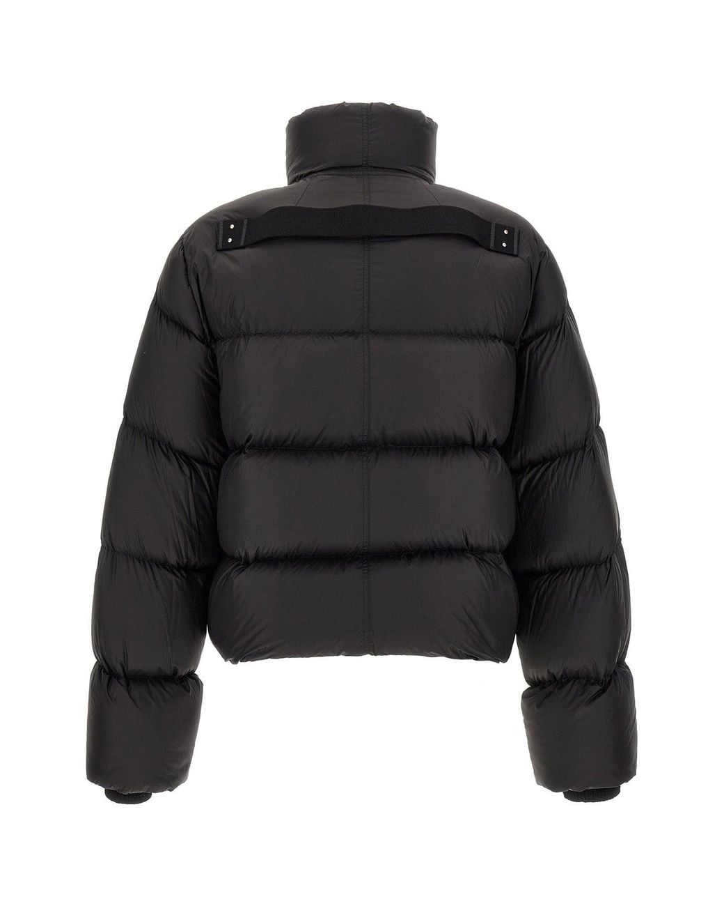 Rick Owens Black Puffer Jacket With Asymmetrical Zip for men