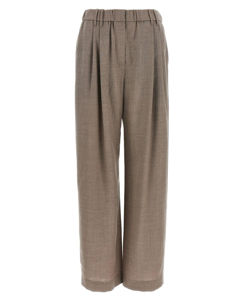 Brunello Cucinelli Brown Light Pants With Pleats