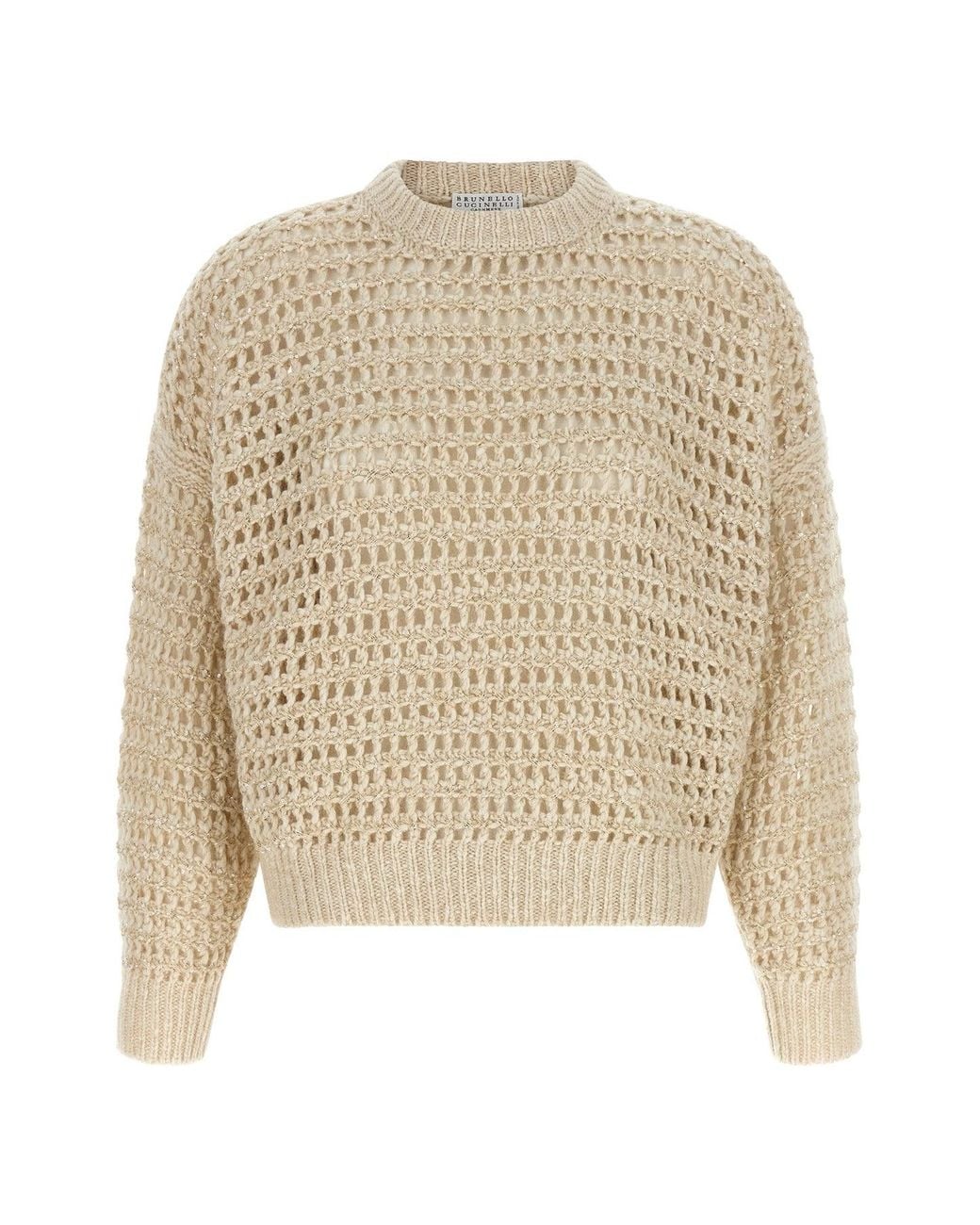 Brunello Cucinelli Natural Pullover "Dazzling Braids"