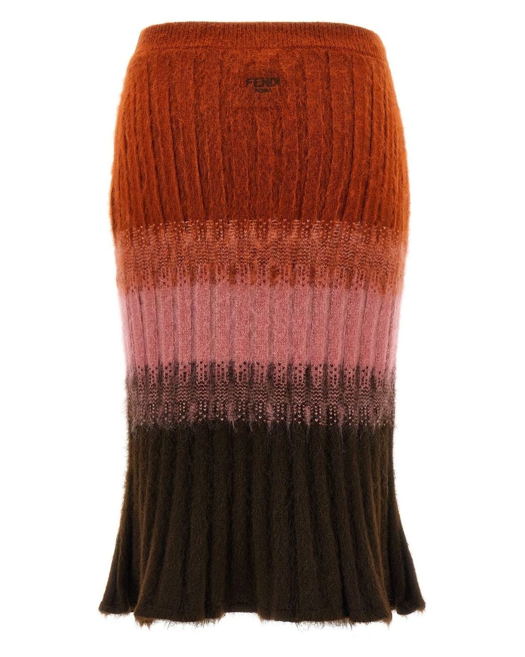 Fendi Red Skirt 'Midi Degradé'