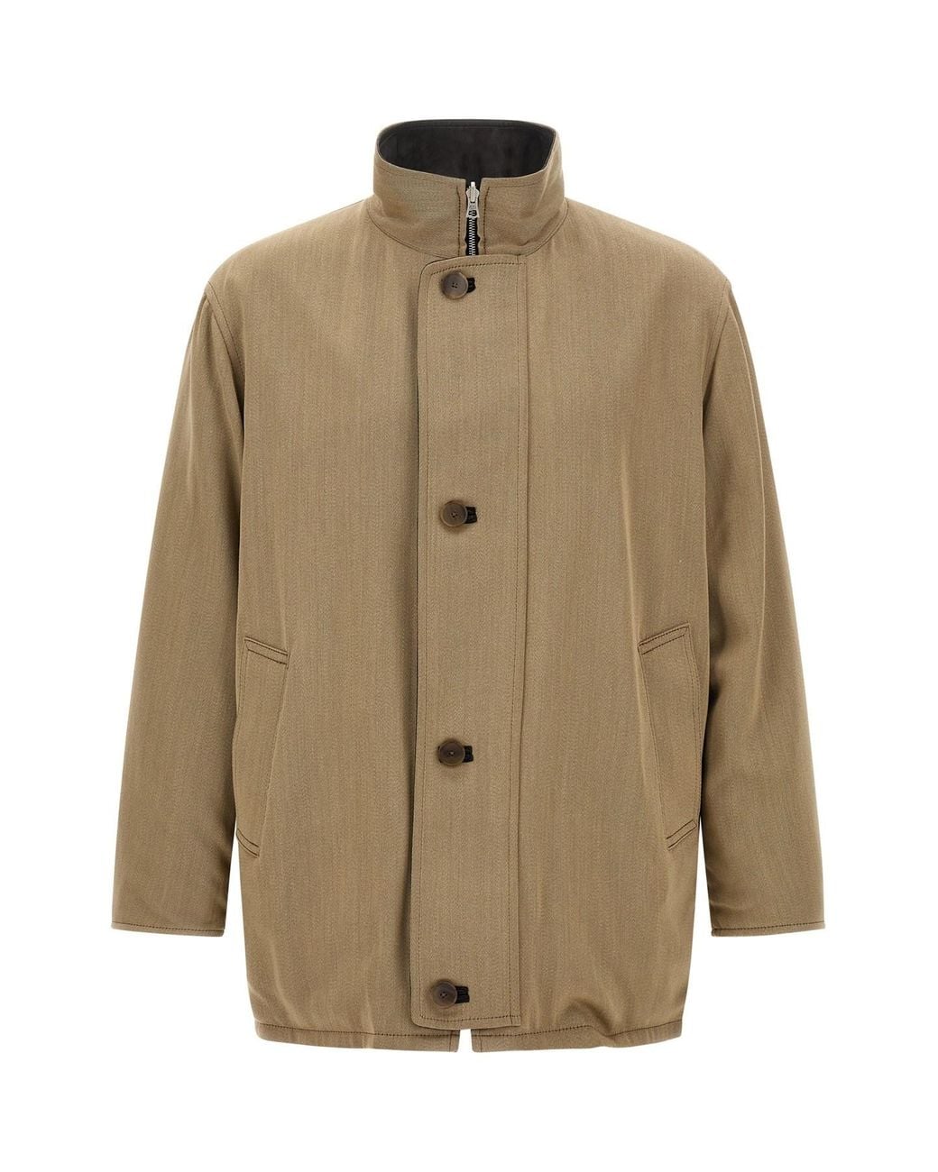 Auralee Natural Wool And Leather Reversible Jacket for men