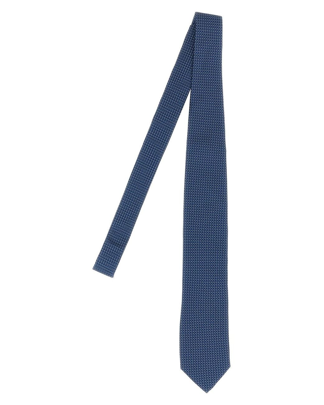 Pal Zileri Blue Silk Tie With Micro Pattern for men