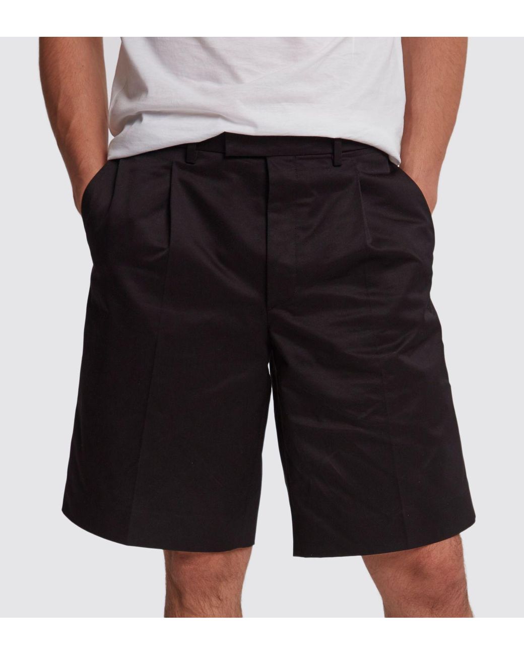Prada Pleated Shorts In Black for Men | Lyst