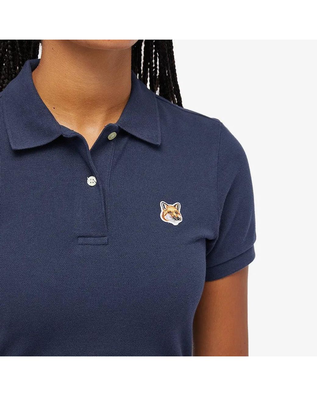 Maison Kitsuné Fox Head Patch Classic Polo Navy in Blue | Lyst