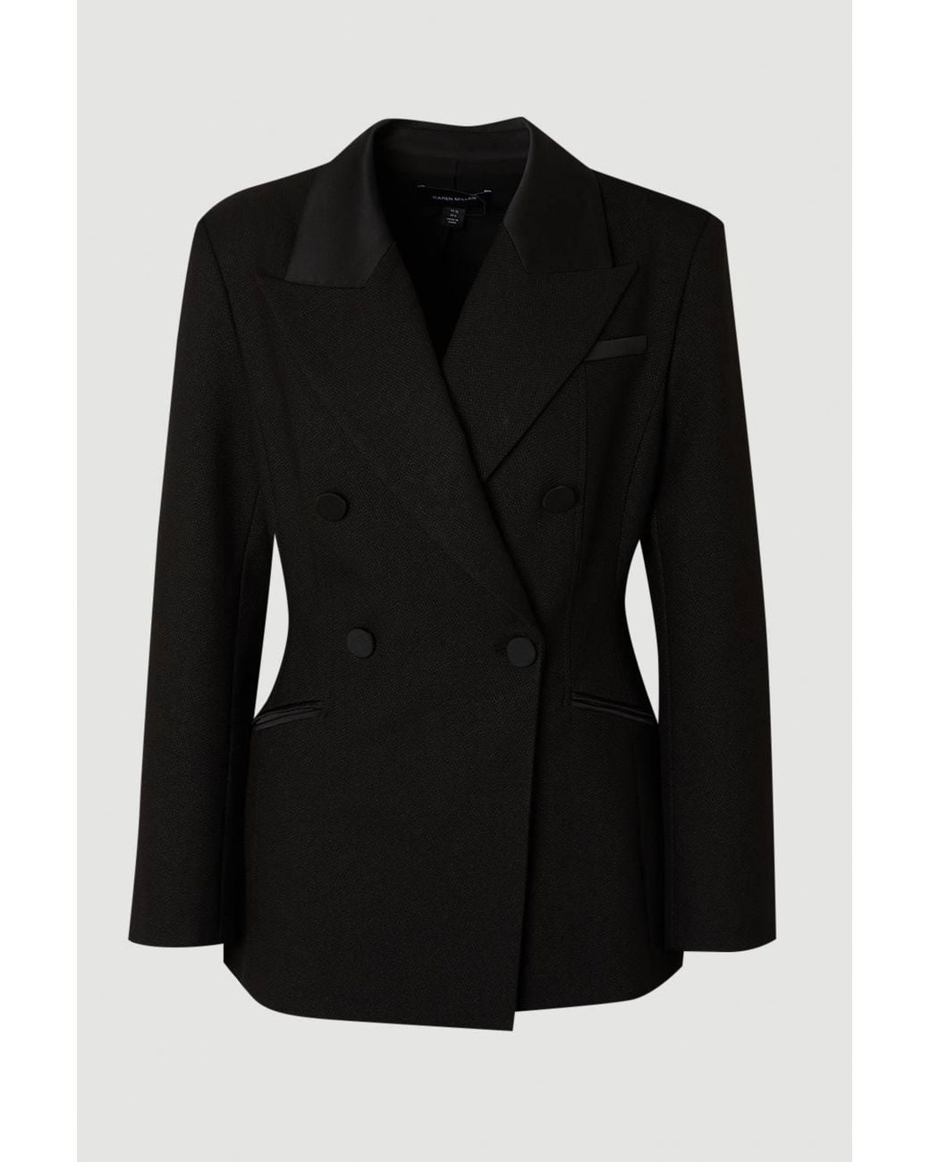 Karen Millen Blue Harper's Bazaar Tailored Double Breasted Blazer