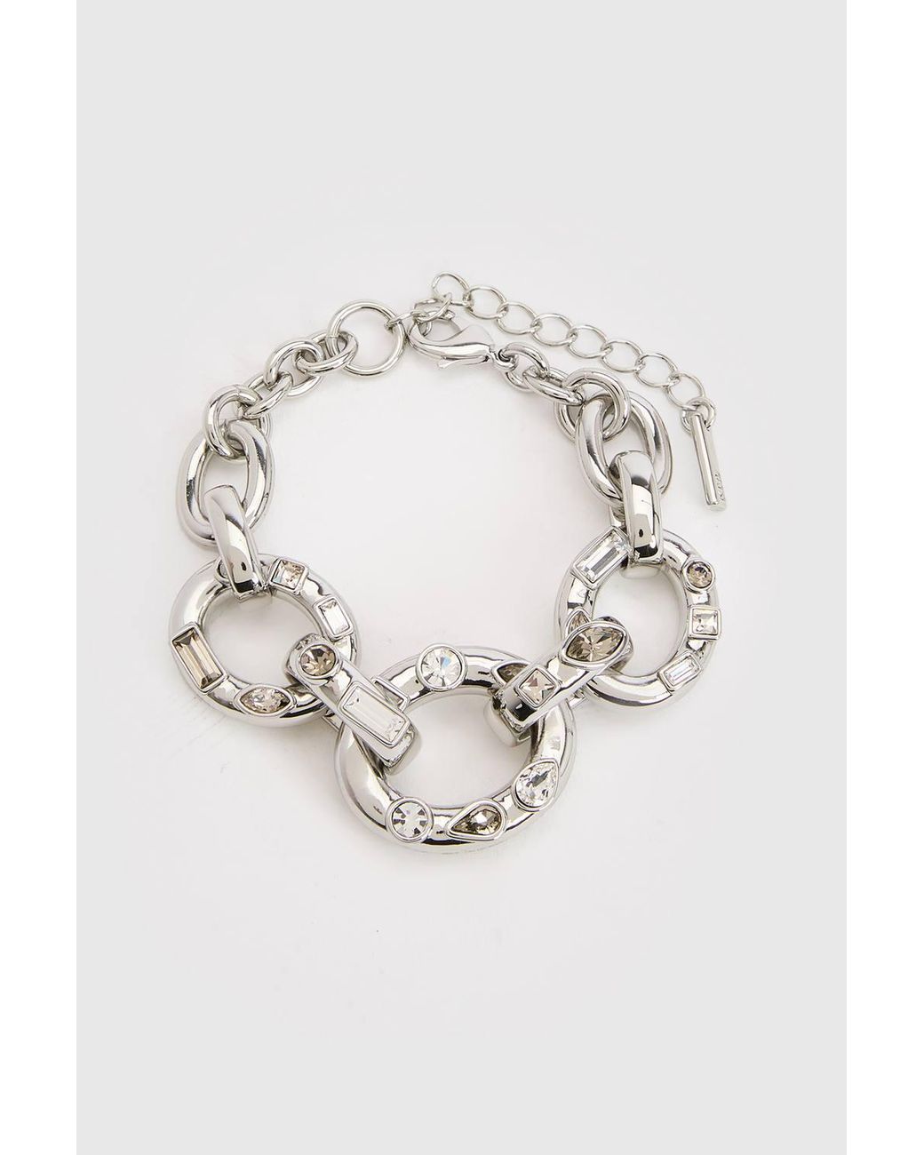 Karen Millen Brown Crystal Chain Statement Bracelet