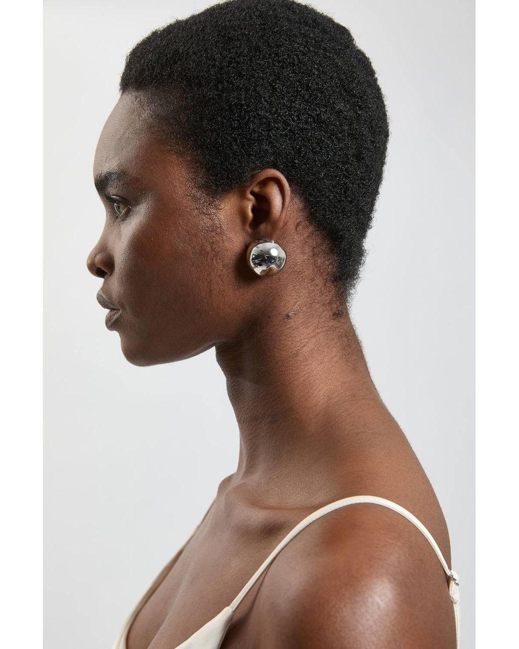 Karen Millen Metallic Statement Sphere Stud Earrings