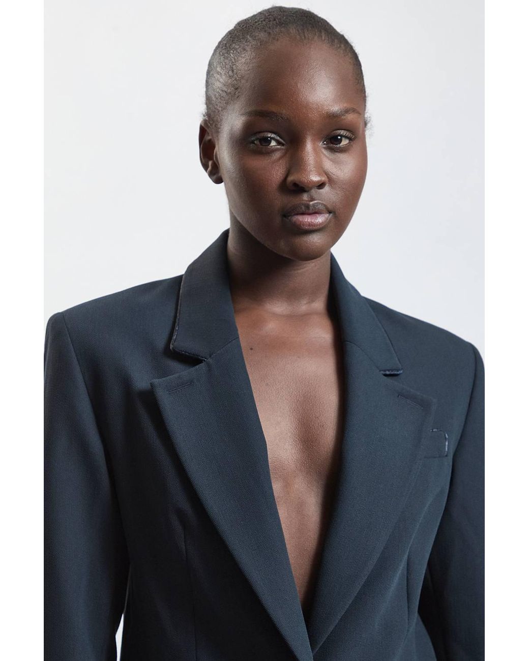 Karen Millen Blue Tailored Stretch Single Breasted Blazer