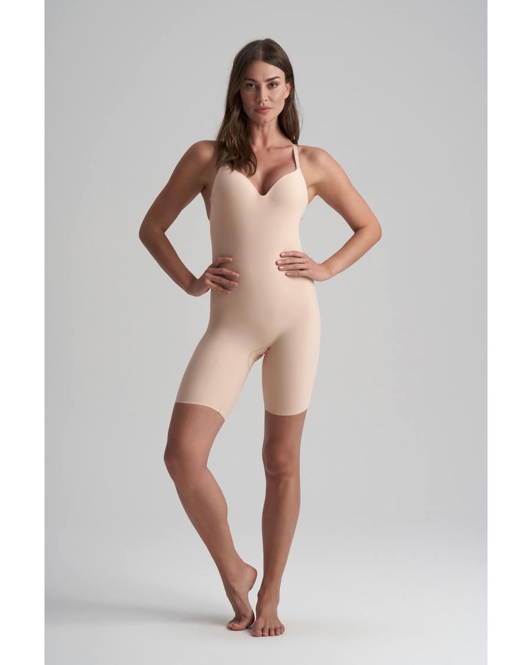 Karen Millen Natural Low Back Bodysuit Short