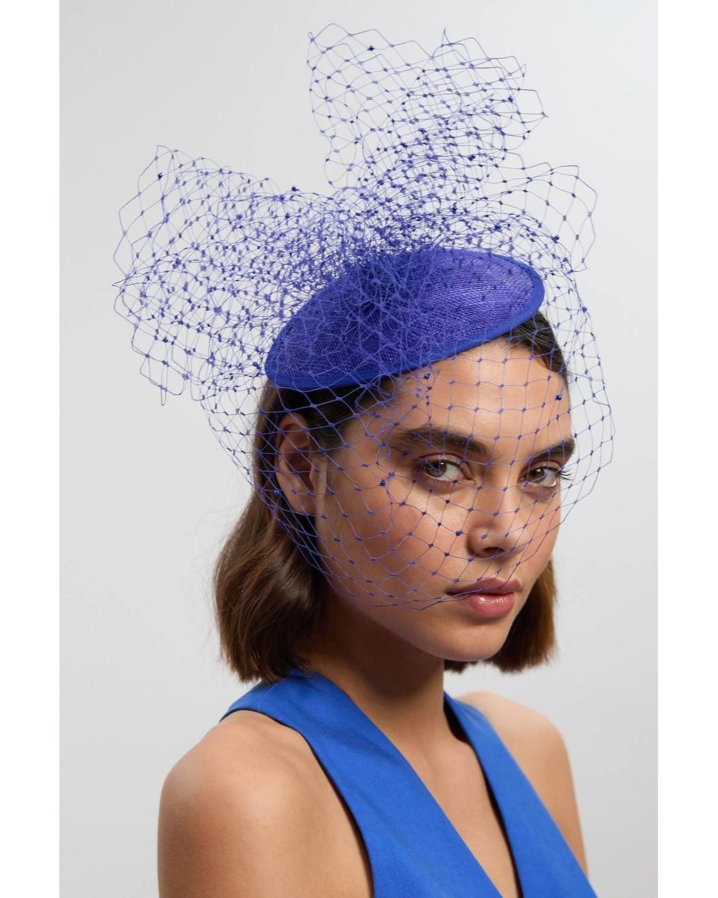 Karen Millen Blue Net Headband Fascinator