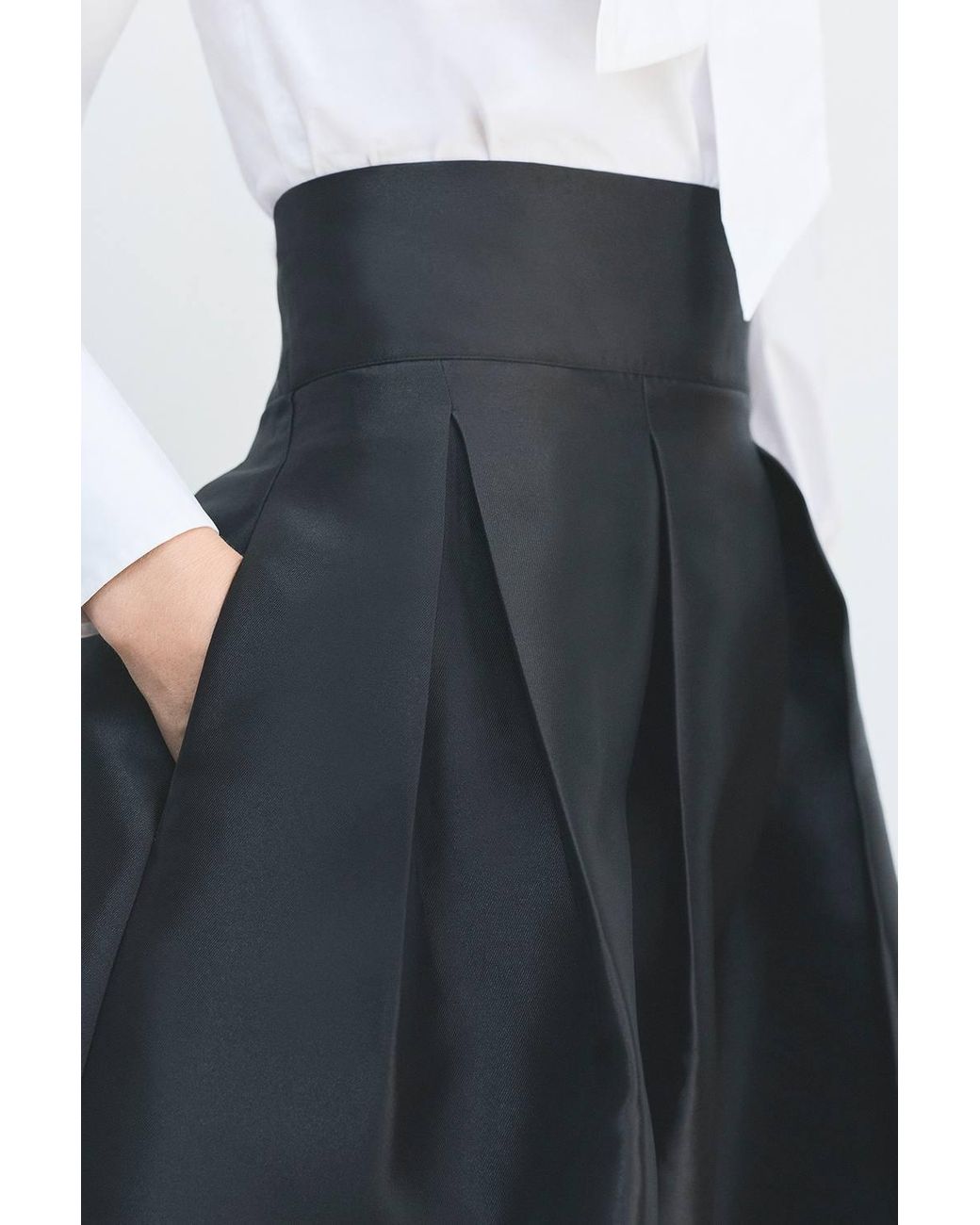 Karen Millen Black Forever Twill Woven Prom Maxi Skirt