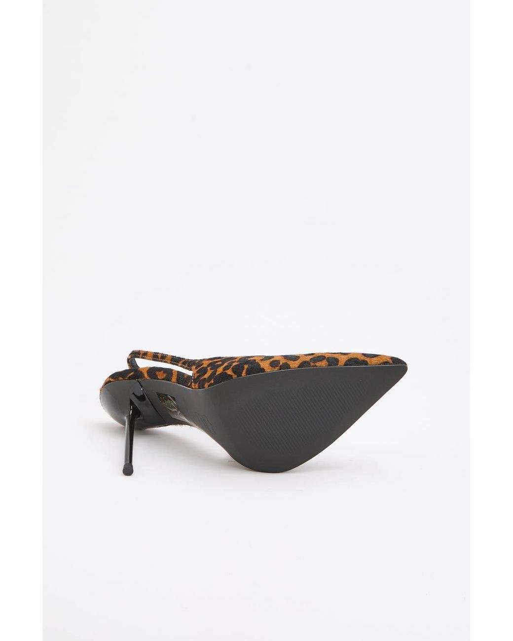 Karen Millen White Leather Print Slingback Heeled Shoe
