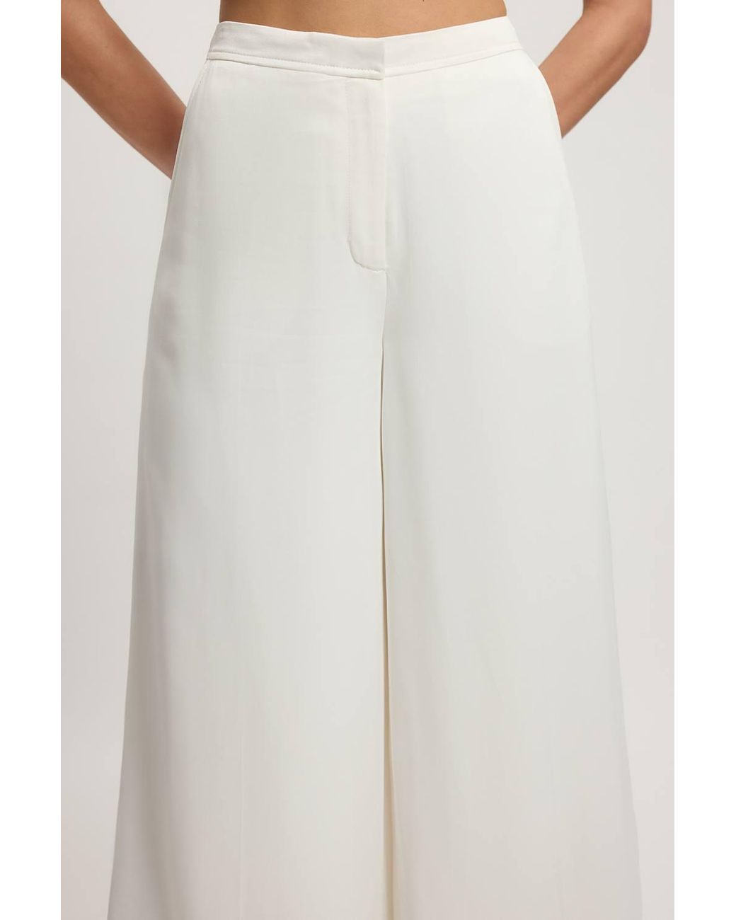 Karen Millen Gray Petite Tailored Satin Kick Flare Trouser