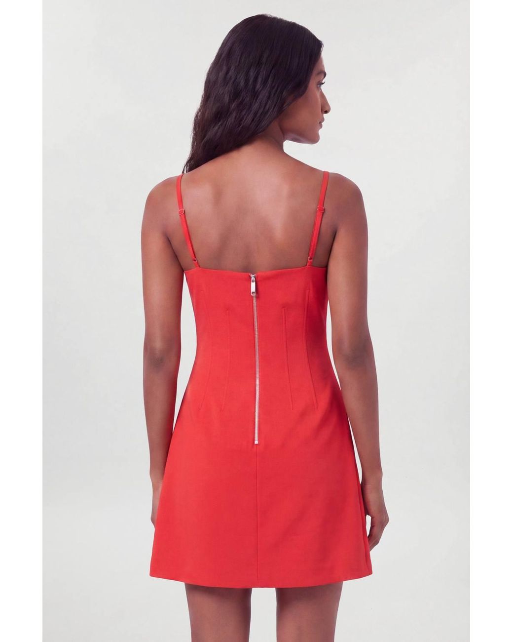 Karen Millen Red Compact Stretch Bandeau Mini Dress