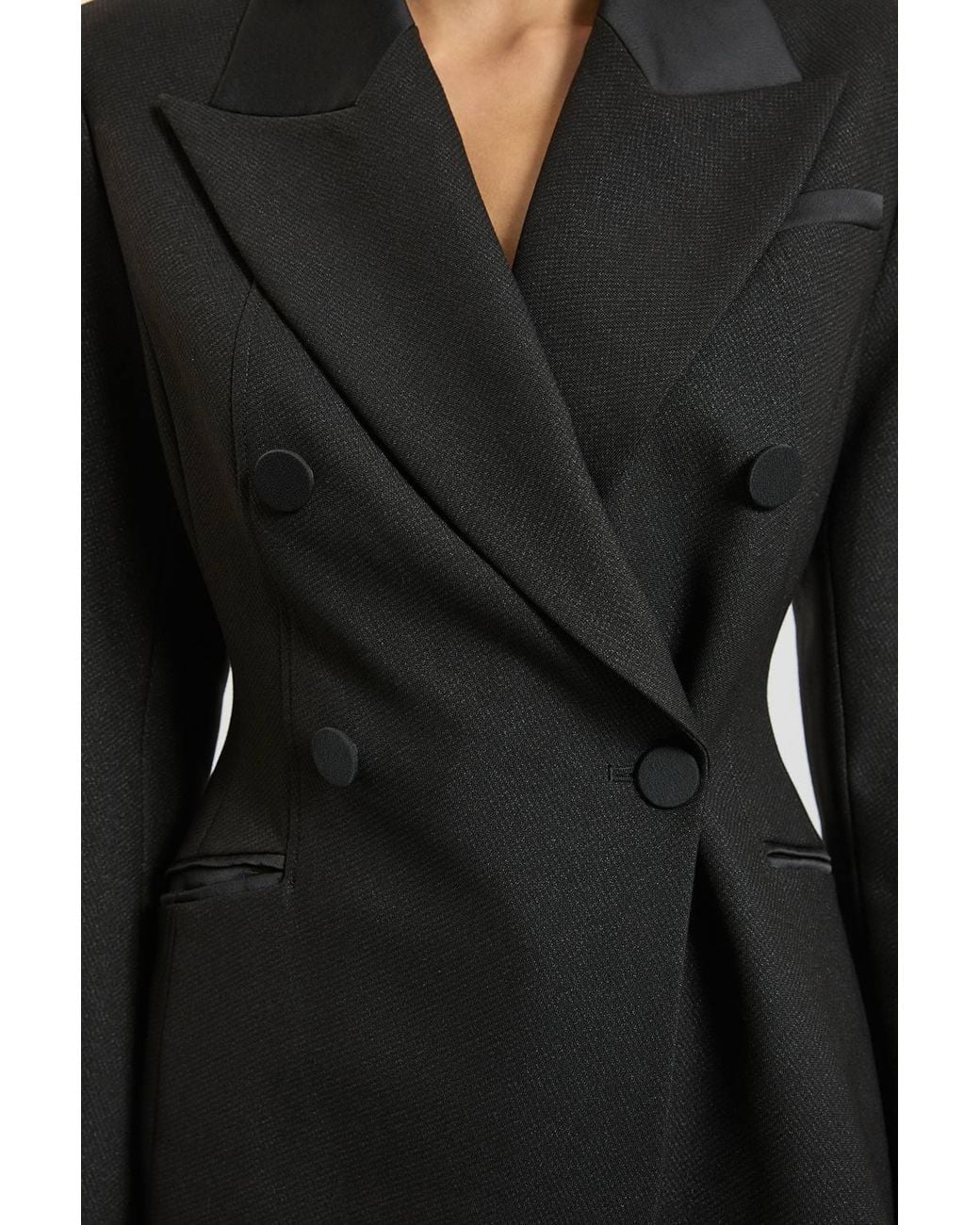 Karen Millen Blue Harper's Bazaar Tailored Double Breasted Blazer