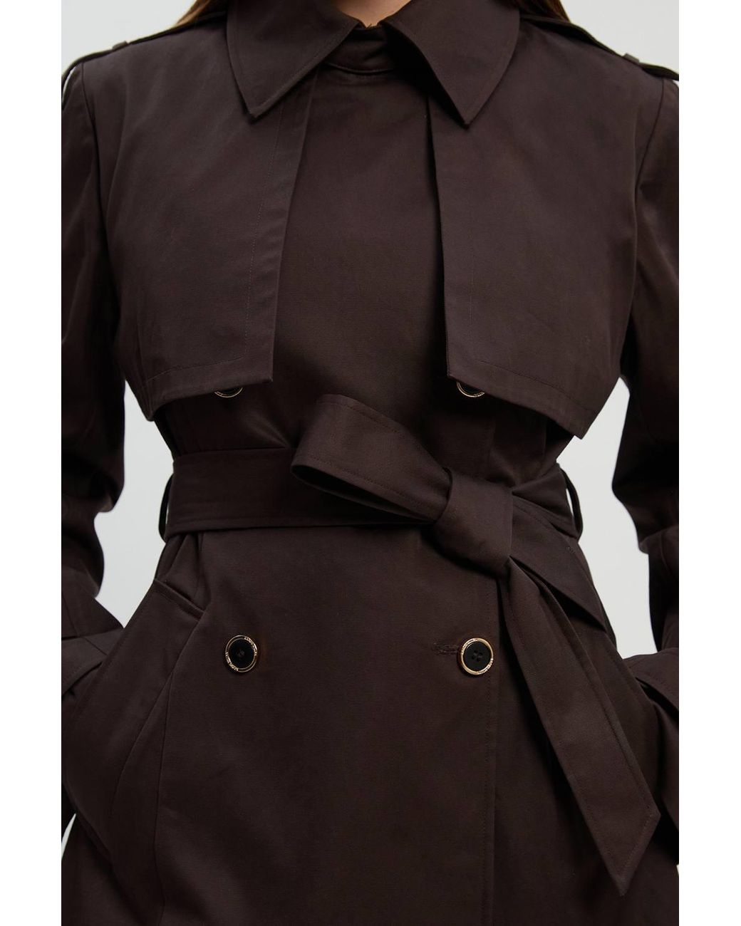 Karen Millen Black Short Trench Coat