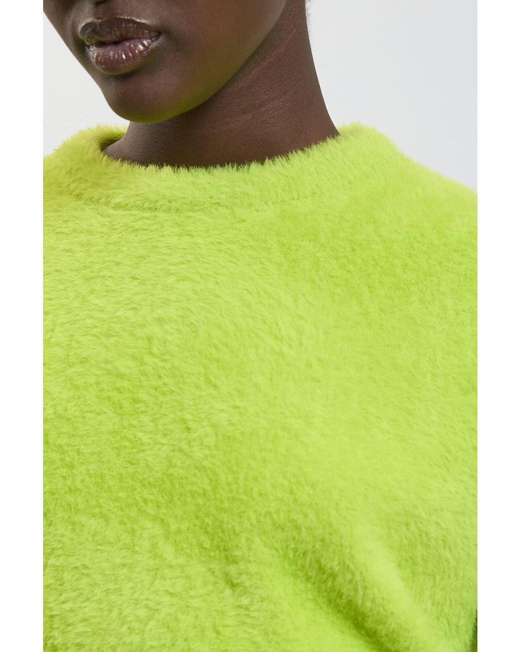 Karen Millen Multicolor Petite Luxury Fluffy Short Sleeve Knit Jumper