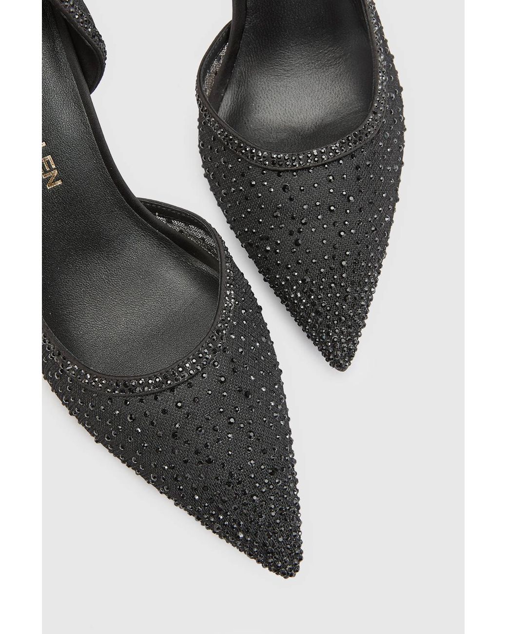 Karen Millen White Crystal Embellished Stiletto Heeled Shoe
