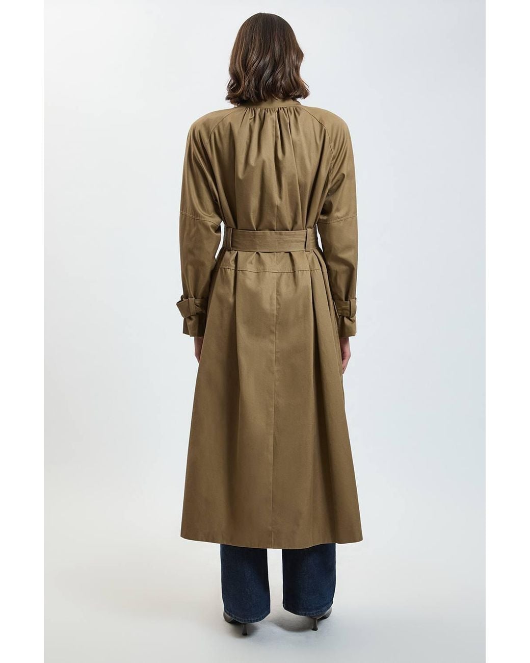 Karen Millen Natural Funnel Neck Trench Coat
