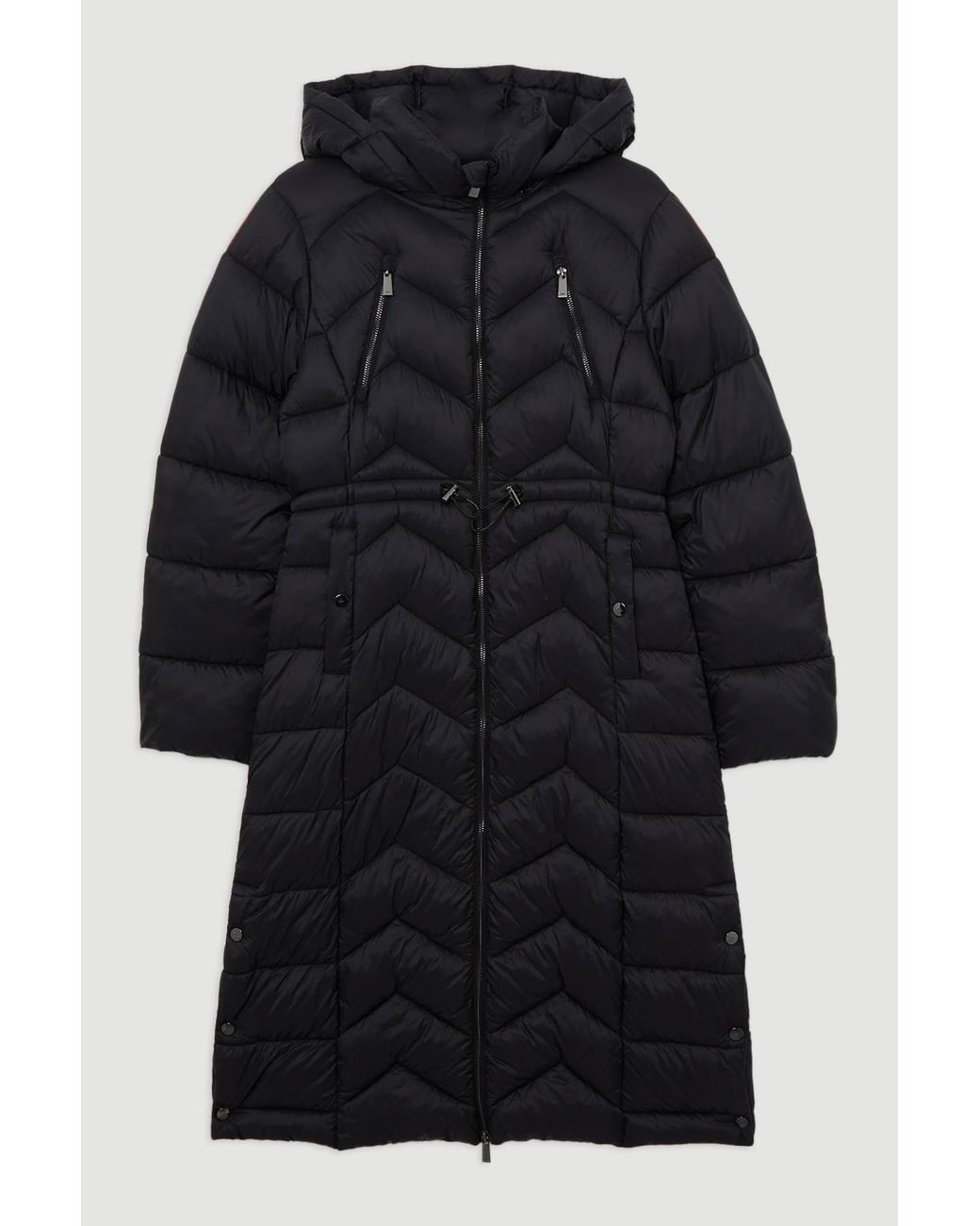 Karen Millen Black Lightweight Knee Length Packable Coat