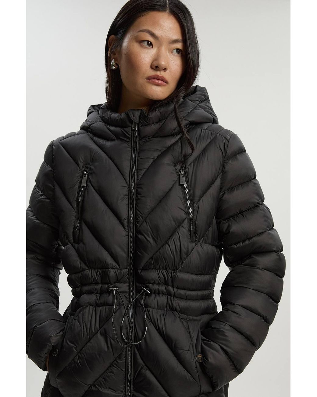Karen Millen Black Lightweight Packable Coat