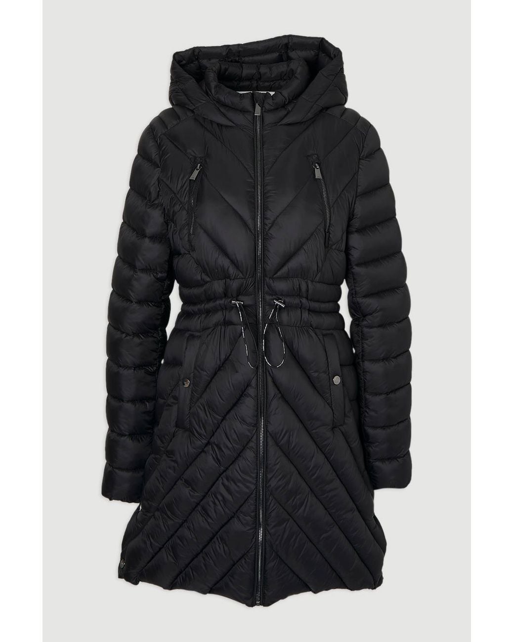 Karen Millen Black Plus Size Lightweight Packable Coat
