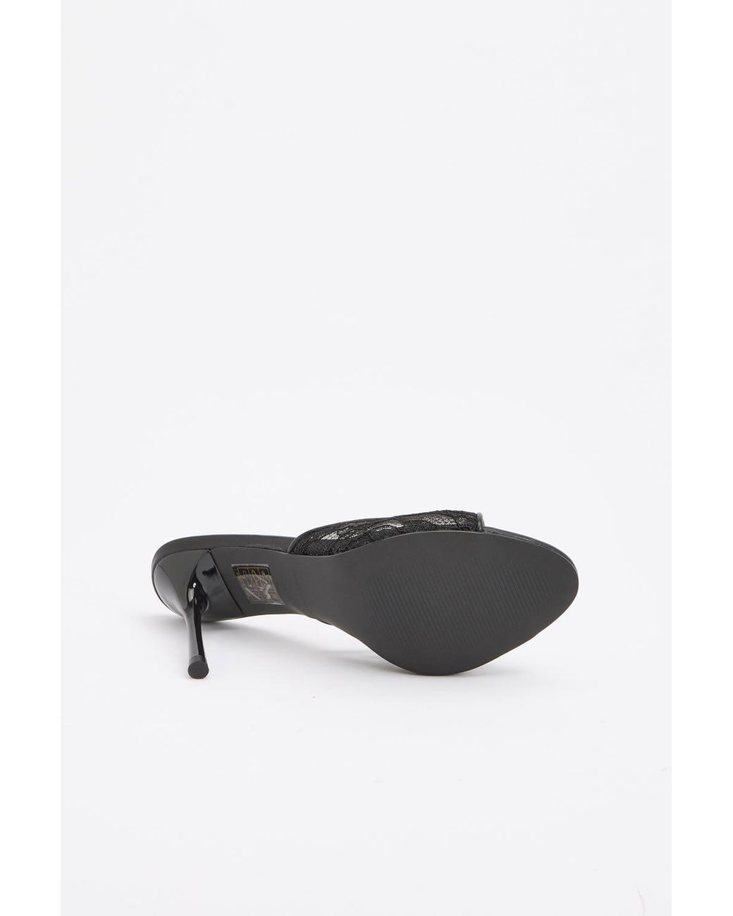 Karen Millen Black Lace Peep Toe Mule