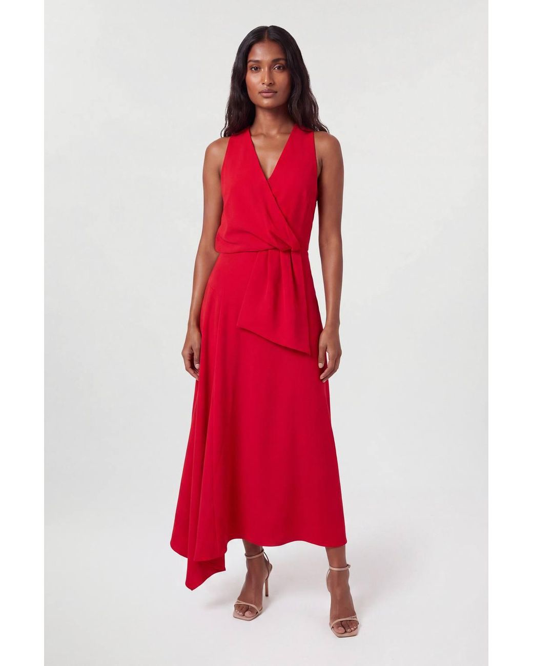 Karen Millen Soft Tailored Drape Midi Dress