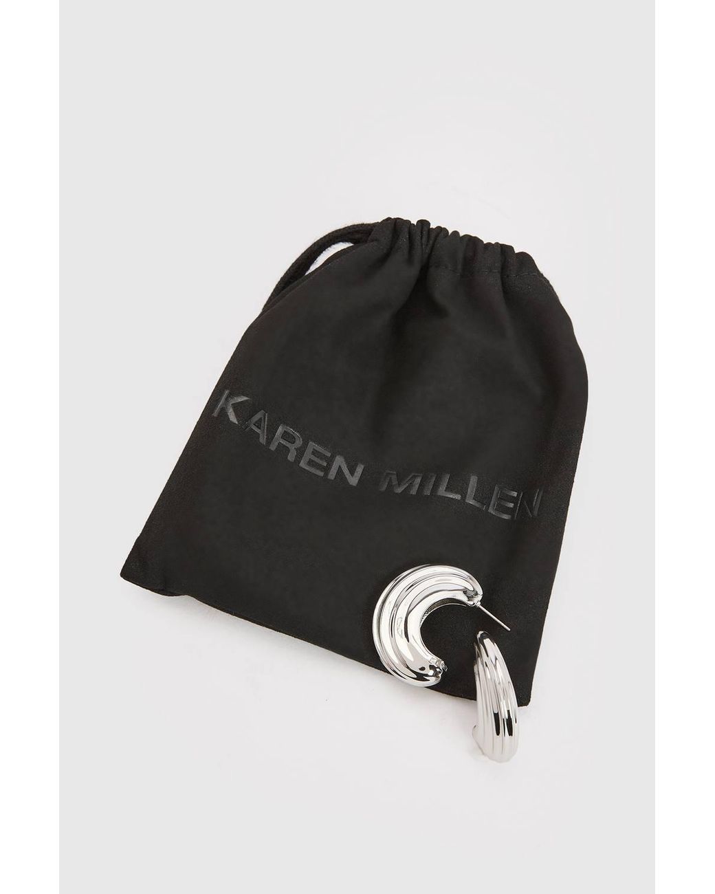 Karen Millen Brown Tapered Hoop Earrings